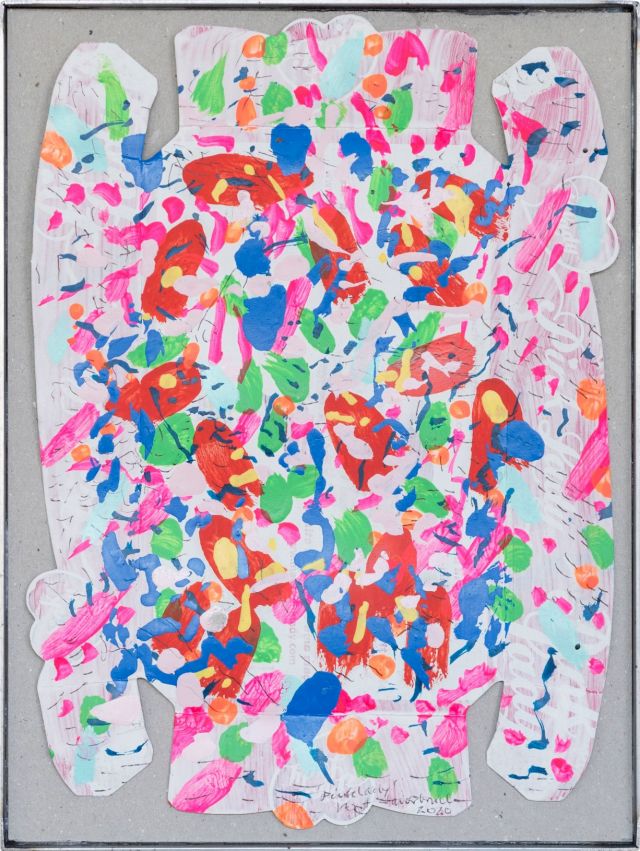 pink lady
28 x 22 cm
Öl, Stifte, Acryl auf Pappe, Fundstück
2020