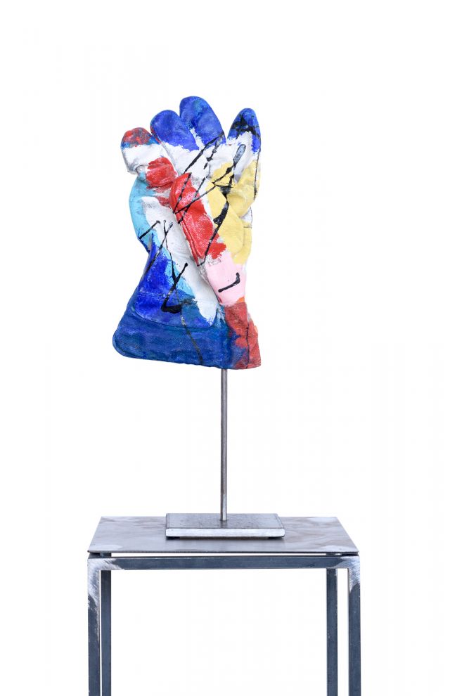 Handschuh 5
25 x 18 cm
Acryl auf Handschuh/Fundstück
2001